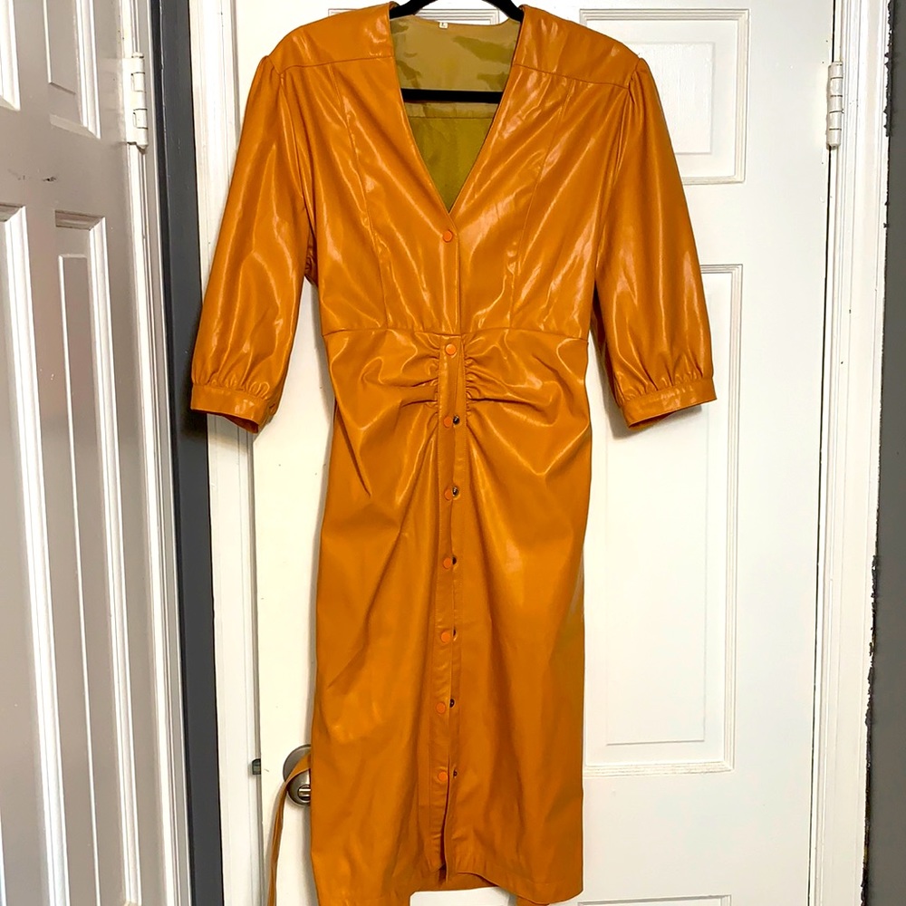 Shein leather midi dress fits 8/10